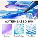Arteza Real Brush Pens, 48 Colors for Watercolor Painting with Flexible Nylon Brush Tips, Paint Markers for Coloring, Calligraphy and Drawing with Water Brush for Artists and Beginner Painters