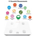 FITINDEX Bluetooth Body Fat Scale, Smart Wireless BMI Bathroom Weight Scale Body Composition Monitor Health Analyzer with Smartphone App for Body Weight, Fat, Water, BMI, BMR, Muscle Mass - White