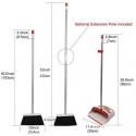 Broom and Dustpan/Broom with Dustpan Combo Set,Standing Dustpan Dust Pan with Long Handle 40"/52" for Home Kitchen Room Office Lobby Indoor Floor Cleaning Broom Dustpan Set Upright