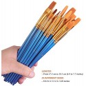BOSOBO Paint Brushes Set, 2 Pack 20 Pcs Round Pointed Tip Paintbrushes Nylon Hair Artist Acrylic Paint Brushes for Acrylic Oil Watercolor, Face Nail Art, Miniature Detailing & Rock Painting, Blue