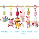 WILNARA 6 Pack Rattle Toys Hanging Bell Animal + Music Teethers Rabbit Toy for 0-12 Months Baby Stroller Gift